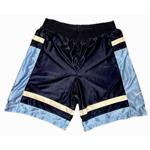 Super Rare Vintage Nike Basketball Dazzle Shorts‎ Heavy Shiny Blue White Large